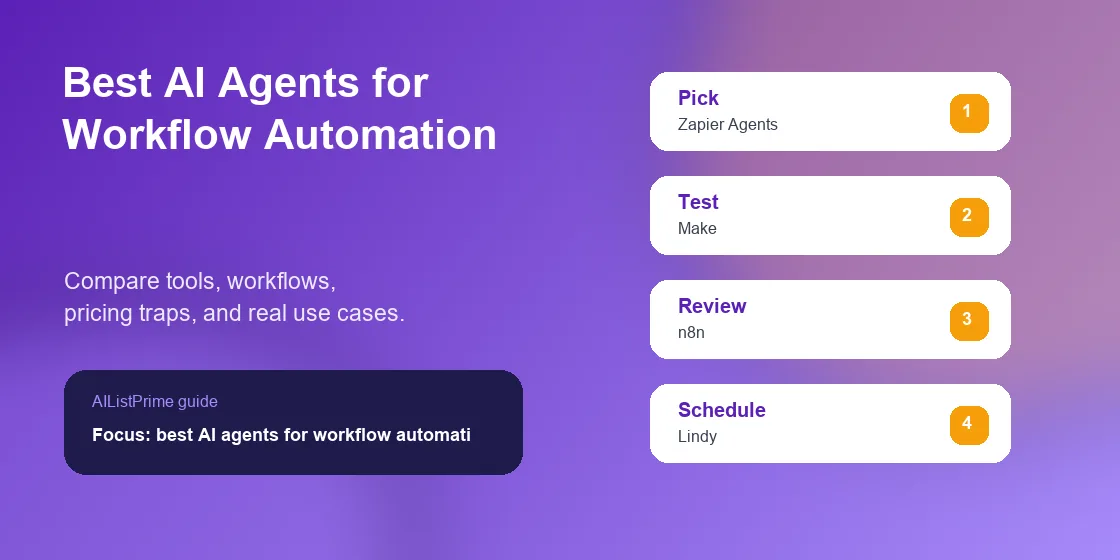 best AI agents for workflow automation workflow dashboard and tool comparison