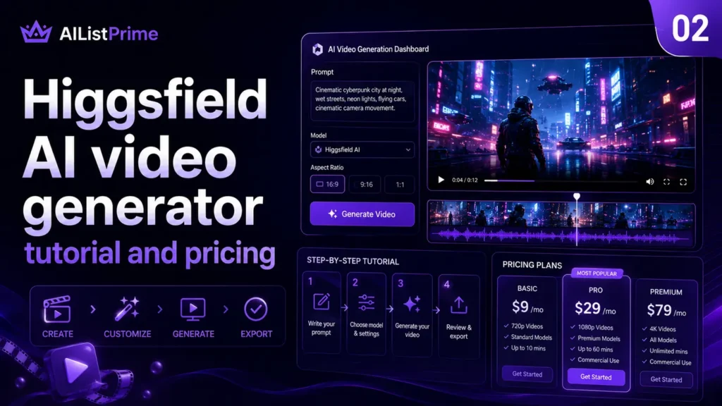 Higgsfield AI video generator featured image for AIListPrime
