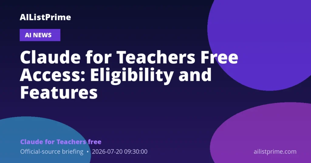 Claude for Teachers free AI news