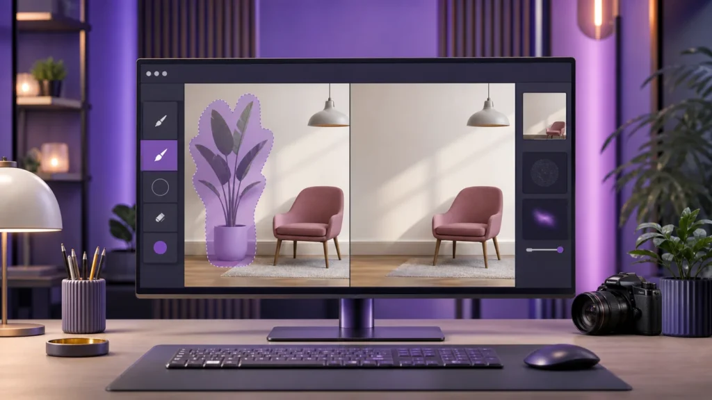 AI object remover no sign up tool removing unwanted objects from a photo