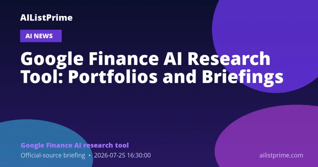 Google Finance AI research tool AI news
