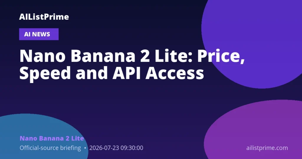Nano Banana 2 Lite AI news
