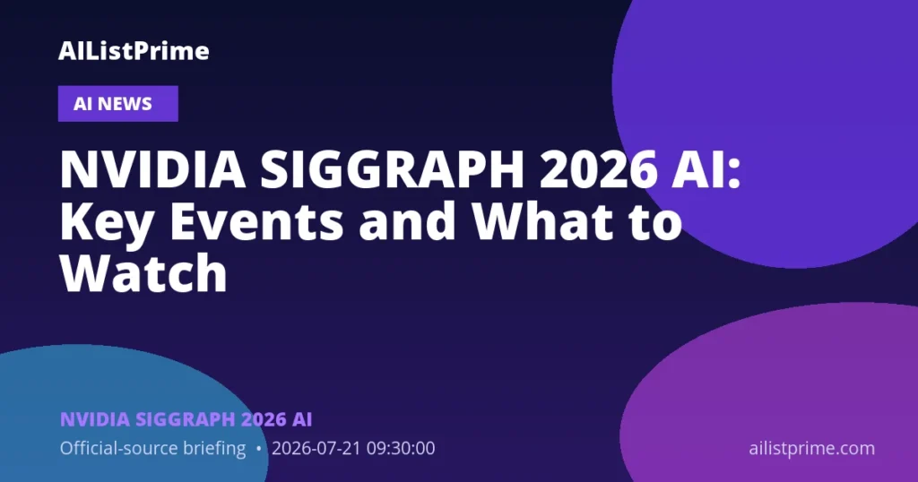 NVIDIA SIGGRAPH 2026 AI AI news