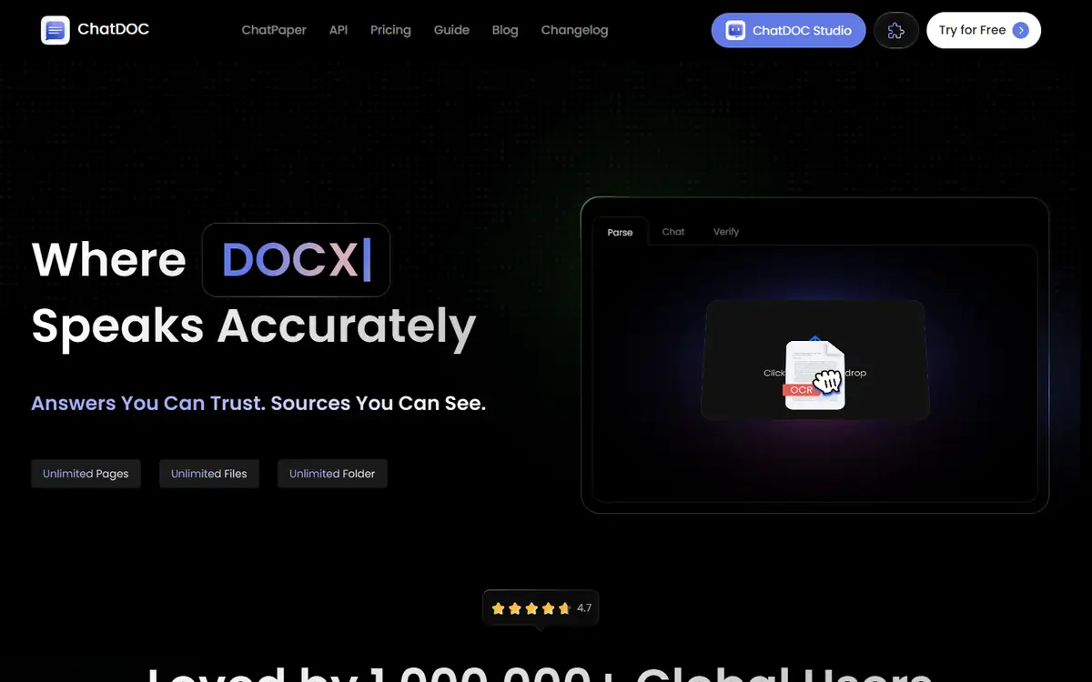 ChatPDF vs ChatDOC ChatDOC public upload and sign-up result