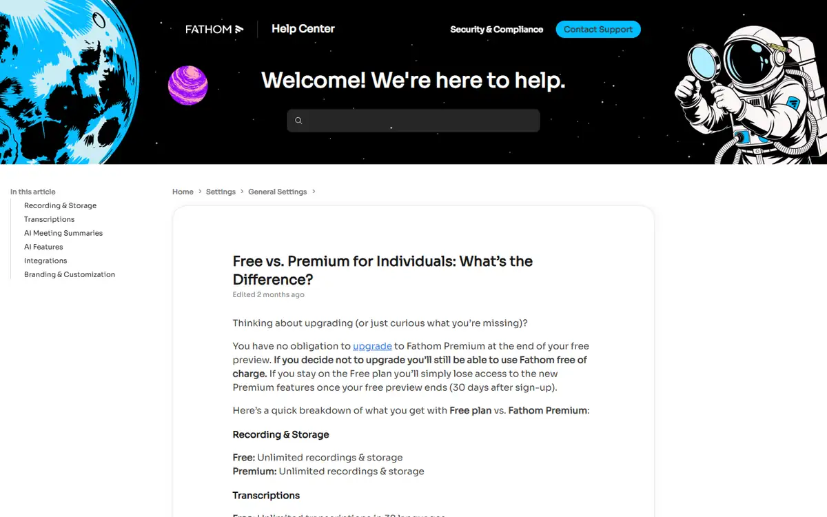 Fathom pricing evidence for Fathom vs tl;dv sales call test