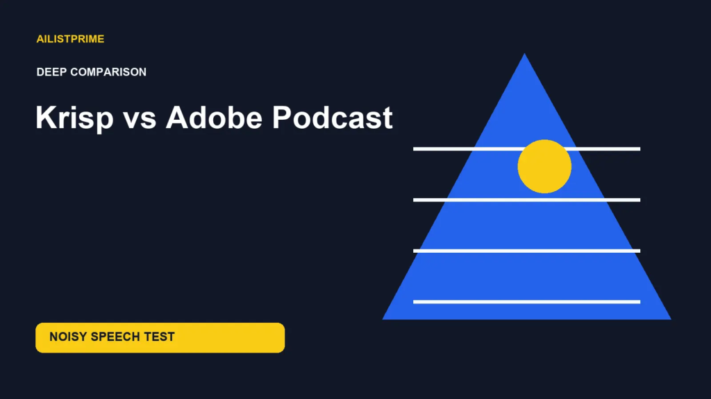 Krisp vs Adobe Podcast deep comparison for noisy speech test