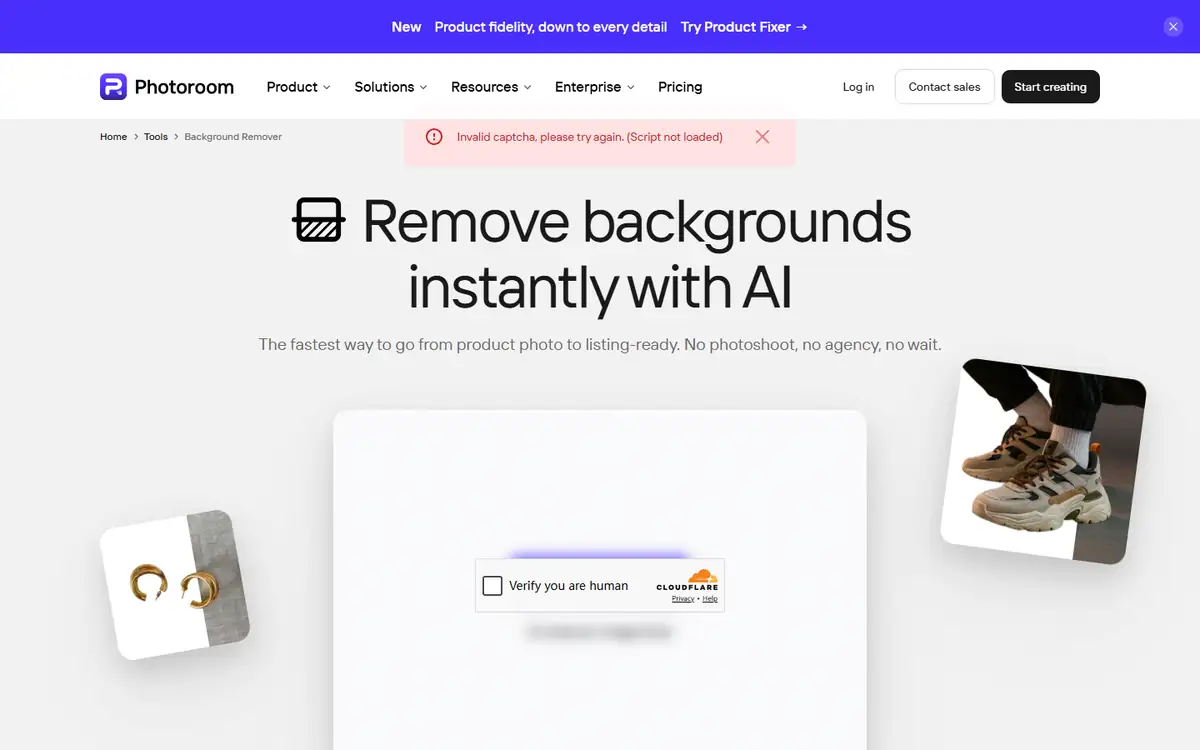 Remove.bg vs PhotoRoom PhotoRoom invalid CAPTCHA result